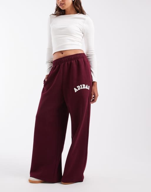 adidas - joggers de pernera ancha en burdeos, 2 de 5