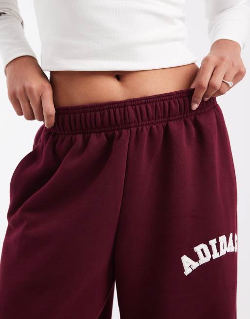 adidas - joggers de pernera ancha en burdeos, 3 de 5