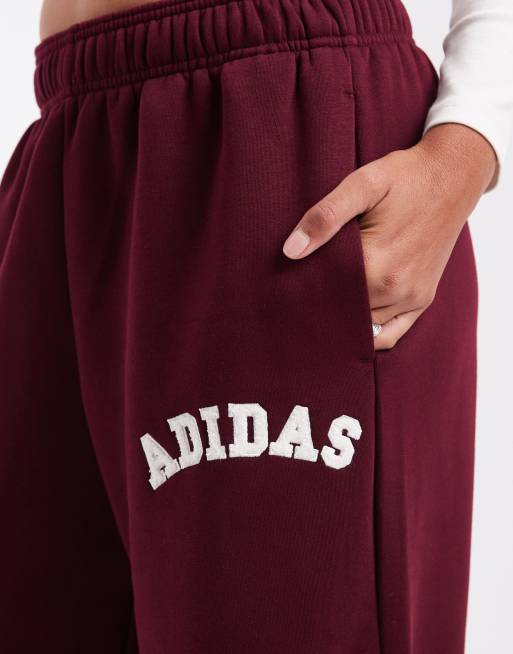 adidas - joggers de pernera ancha en burdeos, 5 de 5
