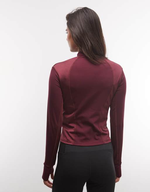 adidas kurtka treningowa Power Essentials w kolorze bordo, 3 z 4