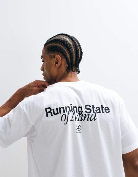 adidas løbe-T-shirt med state of mind-print på ryggen i hvid - view 1