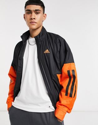 black and orange adidas jacket