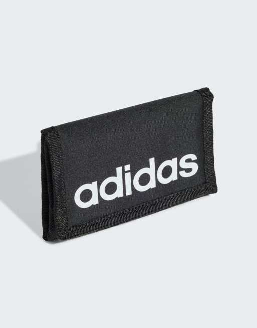 adidas – Linear – Geldbörse in Schwarz / Weiß