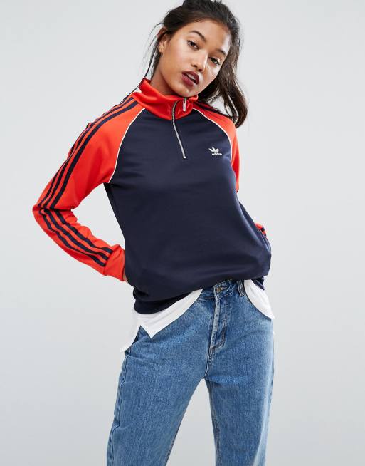 adidas London Red/Navy Half Zip Tracksuit Jacket | ASOS