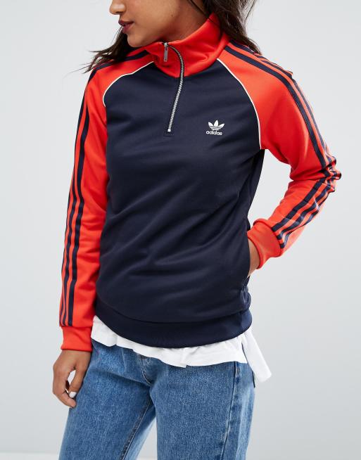 adidas London Red Navy Half Zip Tracksuit Jacket ASOS