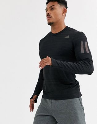 Adidas – Löpning – Svart t-shirt med lång ärm