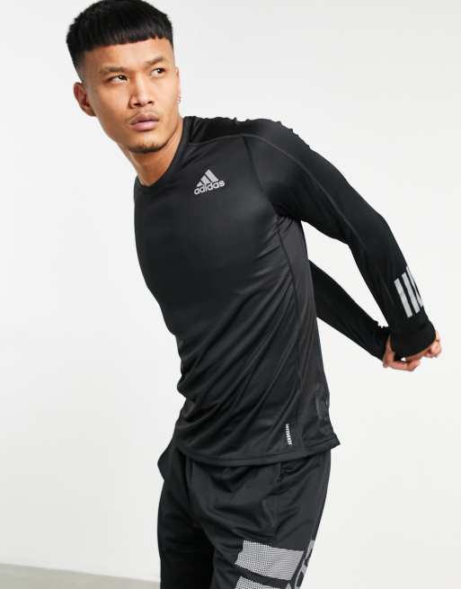 adidas – Löpning – Svart t-shirt med lång ärm, 4 av 4