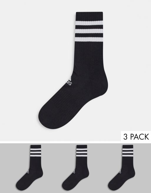 Adidas Lot De 3 Paires De Chaussettes A Trois Bandes Noir Evesham Nj