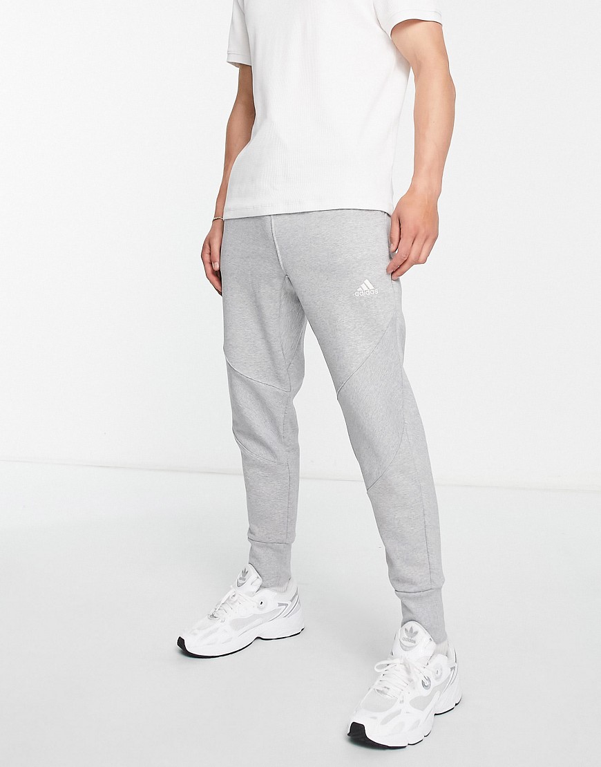 Adidas Lounge embroidered logo sweatpants in gray
