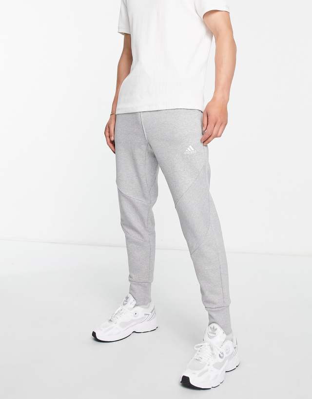 adidas Lounge embroidered logo sweatpants in gray