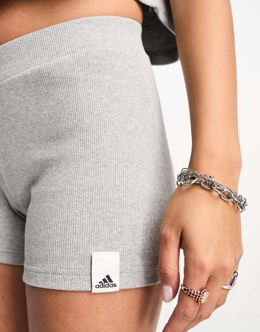 adidas Lounge Rib Booty Shorts - Gold | adidas Canada