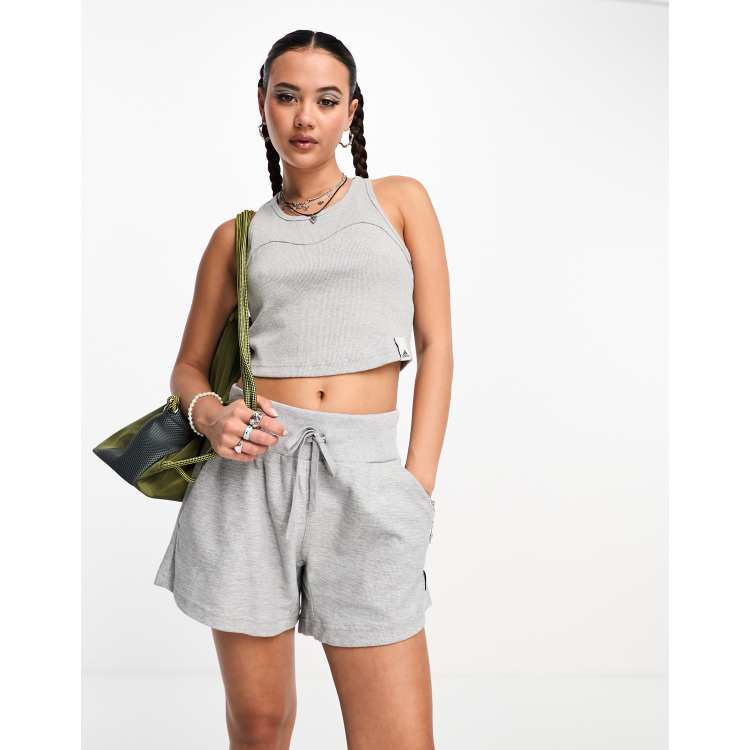 adidas Lounge ribbed tank top in gray | ASOS
