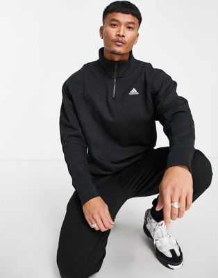 Homme adidas - Lounge - Sweat à col zippé et logo brodé - Noir