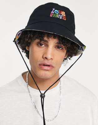 adidas love unites bucket hat in black