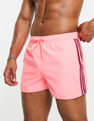adidas - Lyserøde badeshorts med 3 striber