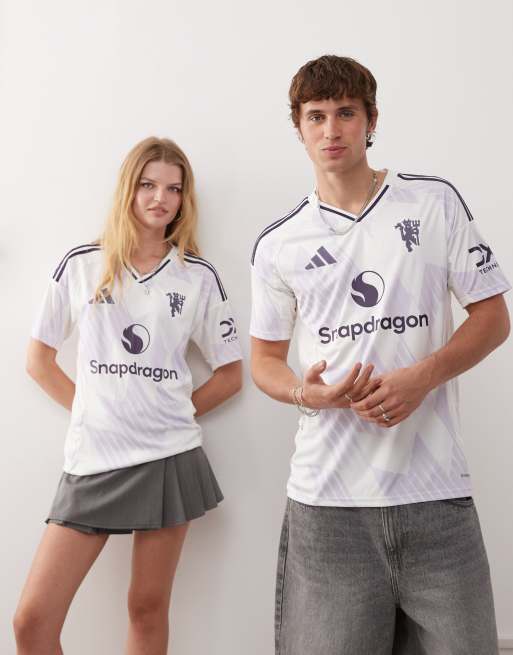 adidas – Manchester United 25/26 away – Biało-fioletowa koszulka piłkarska