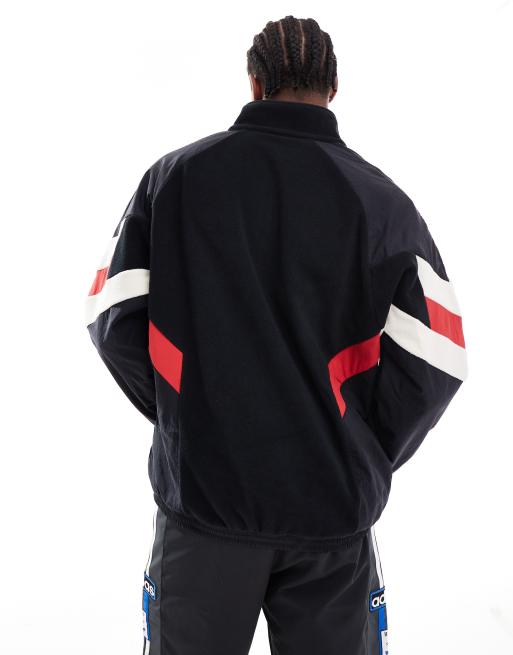 Manchester United Felpa Con Cappuccio Oversize Uomo - Pile Sherpa Foderato - Nero - The Pyjama Factory