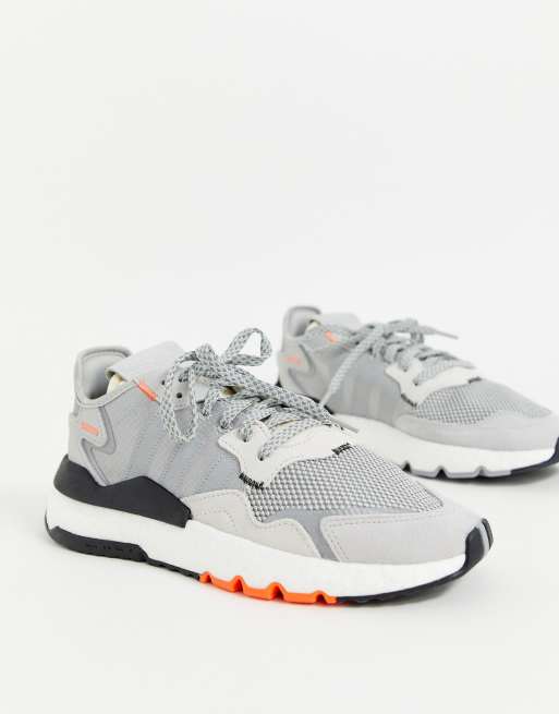 Adidas Nite Jogger Mens Sneakers Gray Solar Orange Asos