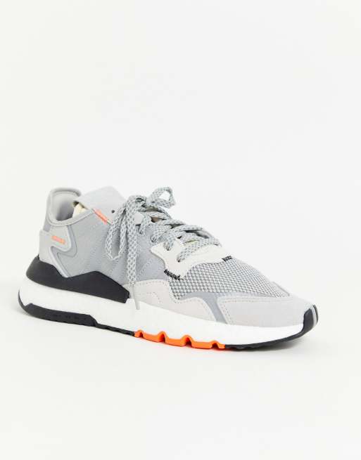 Adidas nite jogger cheap grey two solar orange