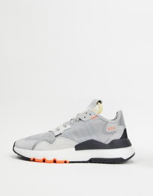 adidas nite jogger mens trainers grey solar orange