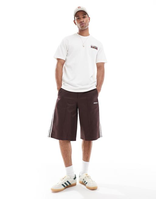 adidas Original 80s 11 inch bermuda shorts in shadow brown