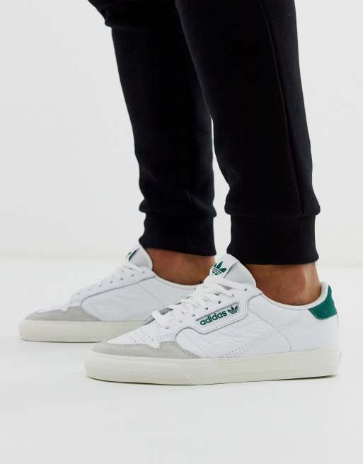 adidas original continental 80 vulc sneakers in leather with green tab