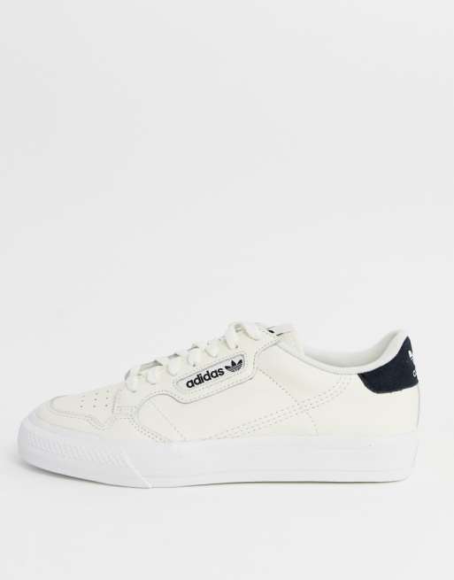 adidas Original continental 80 vulc trainers in off white leather adidas Original continental 80 vulc trainers in off white leather