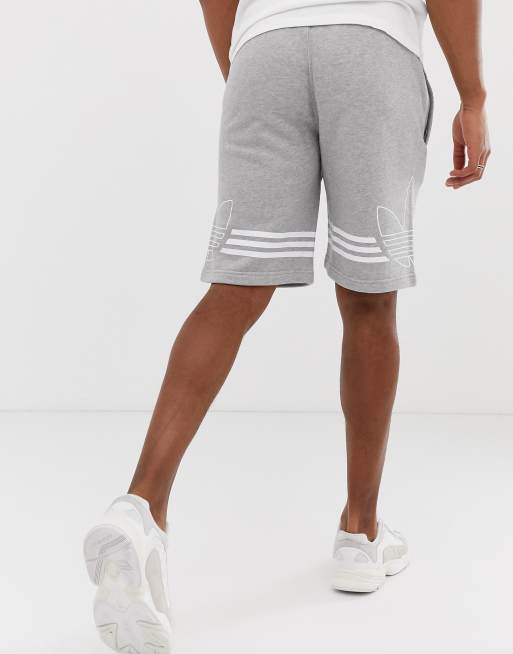 Adidas original jersey on sale shorts trefoil logo grey