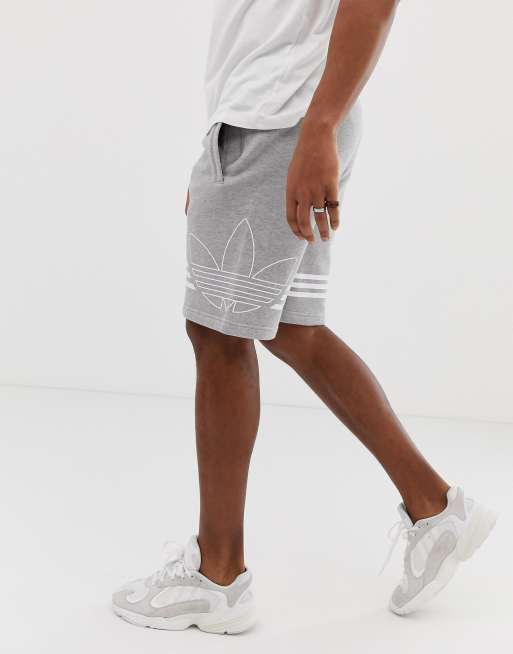 Adidas original jersey on sale shorts trefoil logo grey