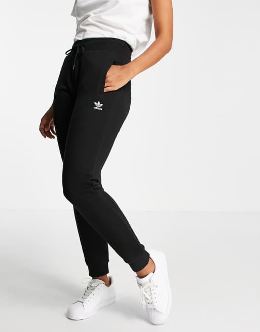 Adidas originals joggers with logo hot sale embroidery black