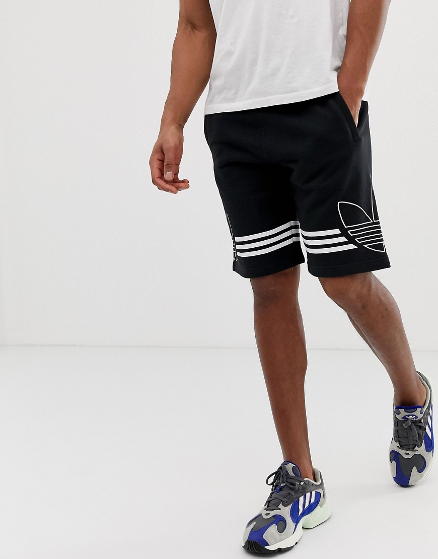 Adidas Original - Pantaloncini neri in jersey con logo a trifoglio DU8135-Nero