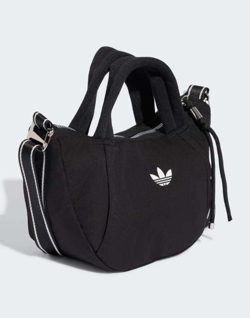 adidas Original Sport XS Croissant-Tasche in Schwarz und Weiß, 3 von 4