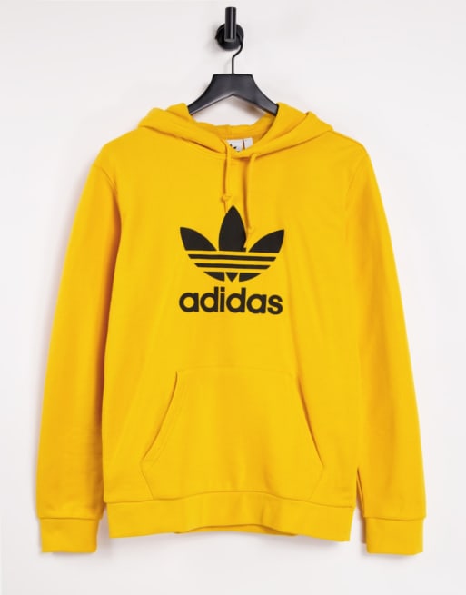 Adidas tnt trefoil hoodie yellow sale