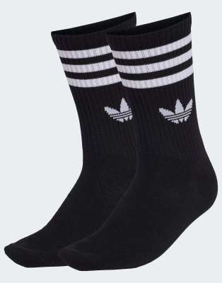 adidas Originals - 10 Paar Crew-Socken in Schwarz mit den 3 Streifen