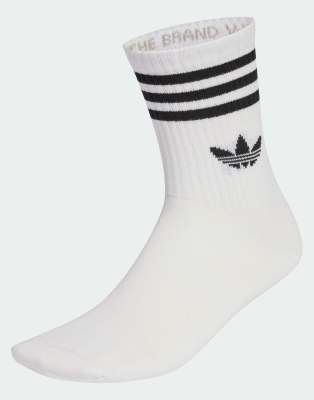 adidas Originals - 10 Paar Crew-Socken in Weiß mit den 3 Streifen