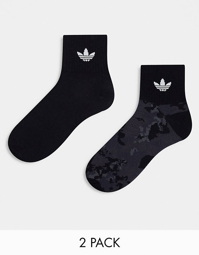 adidas Originals - 2-pack cam ankle sock in black