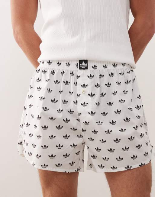 Adidas Originals 2 pack comfort core cotton boxer shorts in icon mono print, 2 of 3