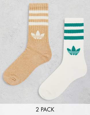 adidas Originals 2 pack cosy socks in multi - ASOS Price Checker