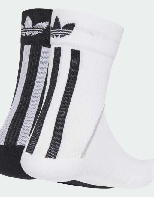 adidas Originals 2 pack crew socks 2 pairs in white and black