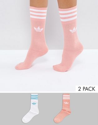 adidas crew socks pink