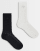 adidas Originals 2 pack crochet socks in black and off white