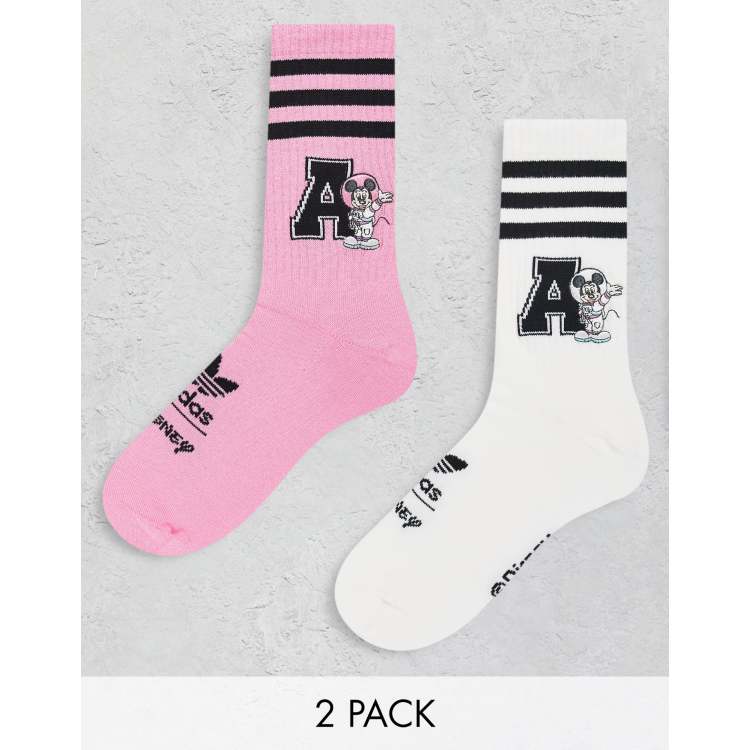 Adidas originals 2 2025 pack socks white pink