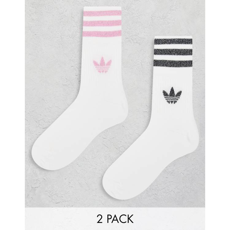 adidas Originals 2 pack glitter socks in multi ASOS