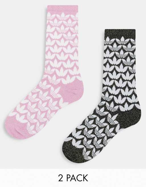adidas Originals 2 pack of logo socks in multi