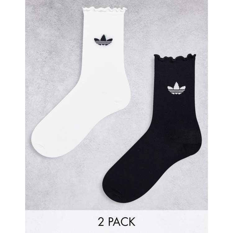 adidas Originals pack ruffle socks in black and white ASOS