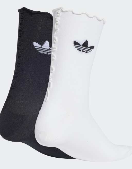 adidas Originals pack ruffle socks in white and black ASOS
