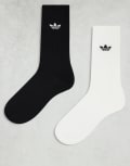 [adidas Originals] adidas Originals 2 pack Samba socks in white 37 1/3-38 2/3 WHITE