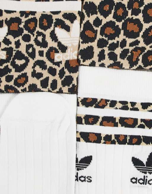 adidas Originals 2 pack socks in leopard print , 2 of 4