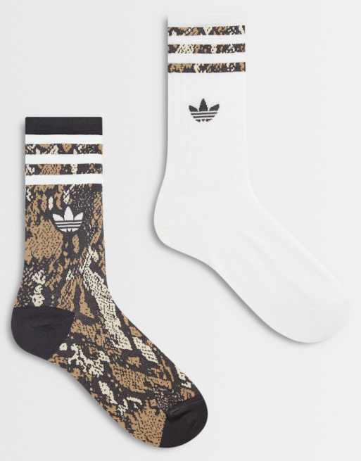 adidas Originals 2 pack socks in snake print