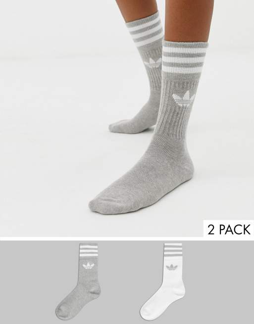 Solid crew hot sale adidas socks